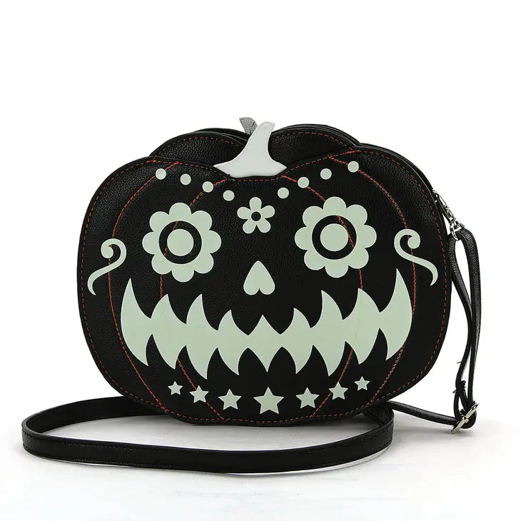 Glow in the Dark Jack O'Lantern Crossbody Bag