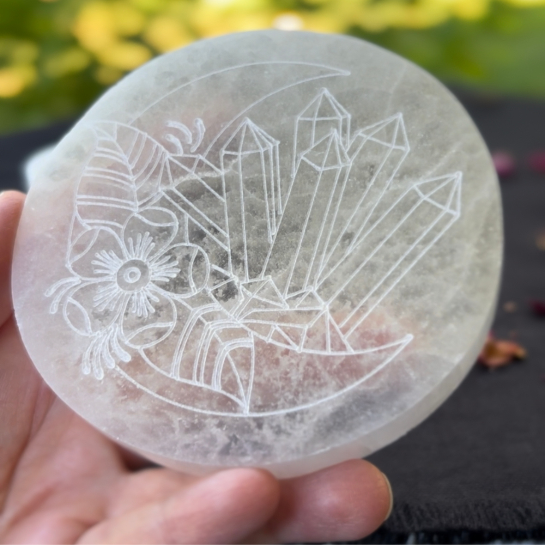 Selenite Moon Charging Plate