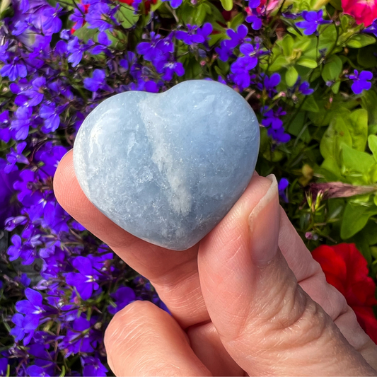 Blue Calcite Crystal Heart